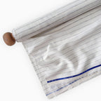 Premium Linen Stripes & Checks Fabric Pure White & Brown-Blue Stripes 60 LEA Linen Fabric