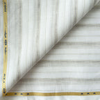 Premium Linen Stripes & Checks Fabric Pure White & Grey Stripes 60 LEA Linen Fabric