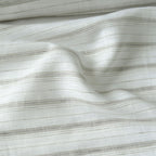 Premium Linen Stripes & Checks Fabric Pure White & Grey Stripes 60 LEA Linen Fabric