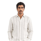 Premium Linen Stripes & Checks Fabric Pure White & Grey Stripes 60 LEA Linen Fabric