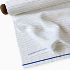 Premium Linen Stripes & Checks Fabric Pure White & Mustard Stripes 60 LEA Linen Fabric