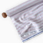 Premium Linen Stripes & Checks Fabric Pure White & Rose Brown Stripes 60 LEA Linen Fabric