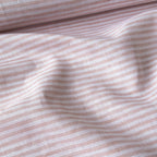 Premium Linen Stripes & Checks Fabric Pure White & Salmon Peach Stripes 60 LEA Linen Fabric
