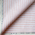 Premium Linen Stripes & Checks Fabric Pure White & Salmon Peach Stripes 60 LEA Linen Fabric