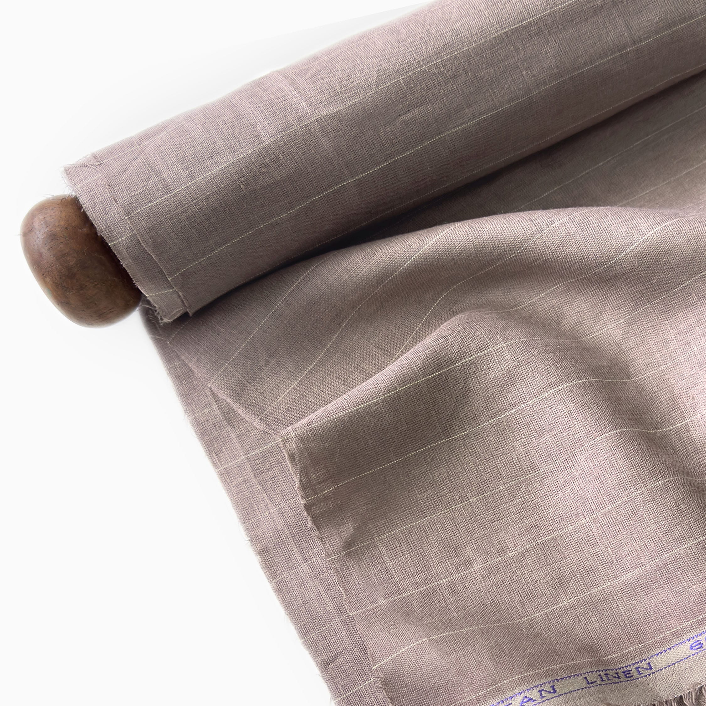 Premium Linen Stripes & Checks Fabric Rose Brown & Beige Stripes 60 LEA Linen Fabric