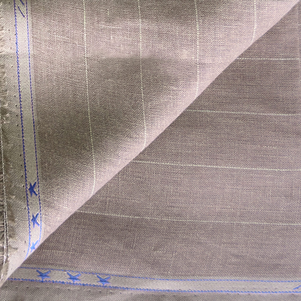 Premium Linen Stripes & Checks Fabric Rose Brown & Beige Stripes 60 LEA Linen Fabric