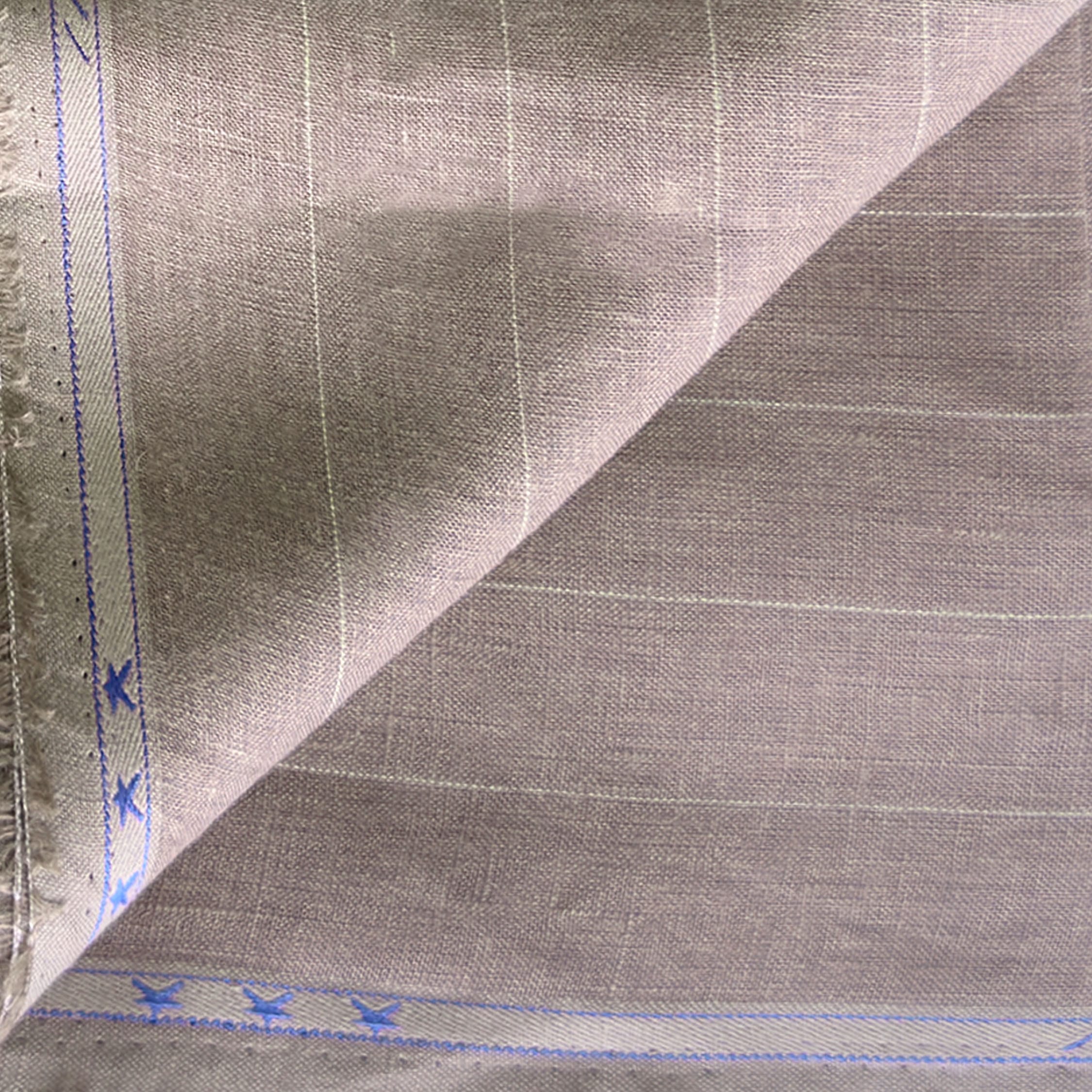 Premium Linen Stripes & Checks Fabric Rose Brown & Beige Stripes 60 LEA Linen Fabric