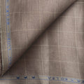 Premium Linen Stripes & Checks Fabric Rose Brown Checks 60 Lea Pure Linen