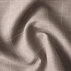 Premium Linen Stripes & Checks Fabric Rose Brown Checks 60 Lea Pure Linen