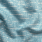 Premium Linen Stripes & Checks Fabric Sky Blue & White Stripes Woven Premium 60 Lea Pure Linen Fabric (Width 58 Inches)