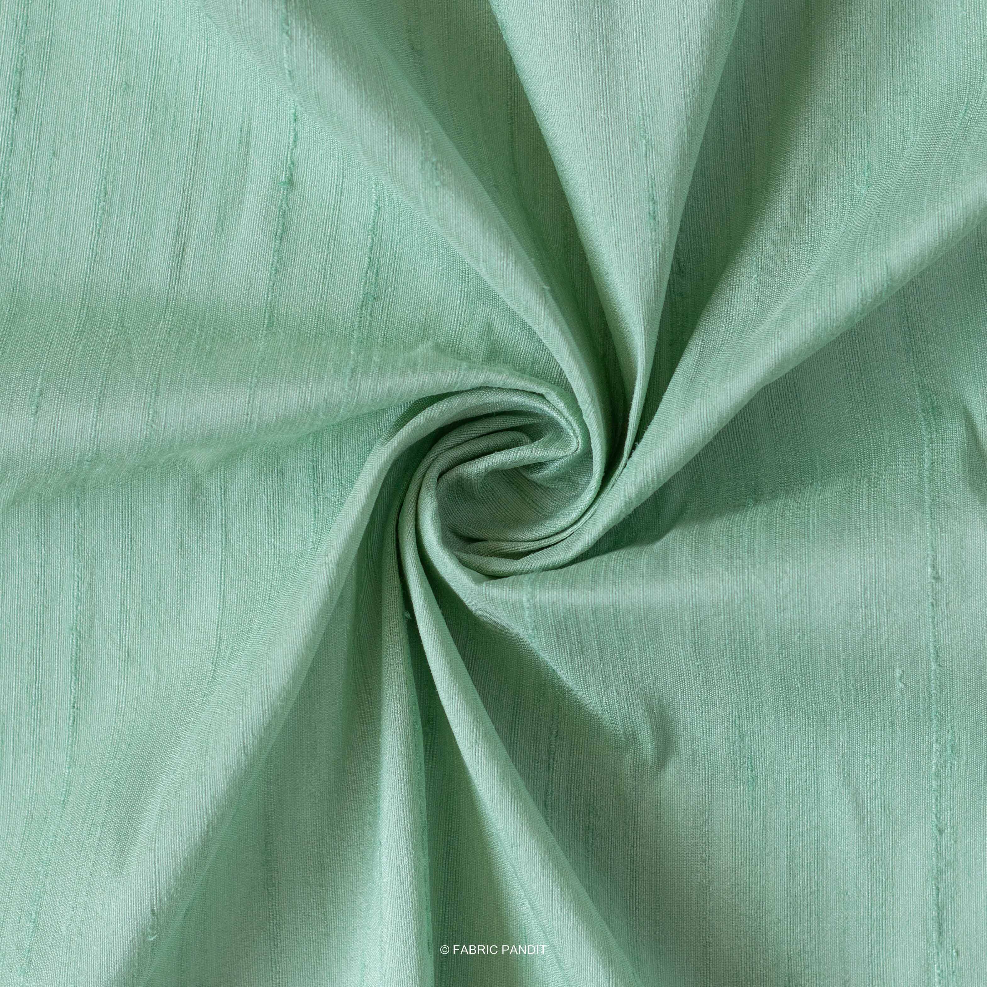 (CUT PIECE) Mint Green Plain Premium Silk Fabric (Width 46 Inches ...