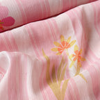 Pressed Blooms Fabric Fabric Blush Pink Mul Chanderi Crush Fabric