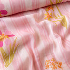 Pressed Blooms Fabric Fabric Blush Pink Mul Chanderi Crush Fabric