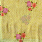 Pressed Blooms Fabric Fabric Mango Yellow Mul Chanderi Crush Fabric