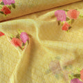 Pressed Blooms Fabric Fabric Mango Yellow Mul Chanderi Crush Fabric
