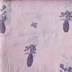 Pressed Blooms Fabric Fabric Mauve Pink Mul Chanderi Crush Fabric