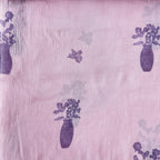 Pressed Blooms Fabric Fabric Mauve Pink Mul Chanderi Crush Fabric