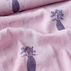 Pressed Blooms Fabric Fabric Mauve Pink Mul Chanderi Crush Fabric