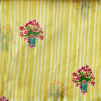 Pressed Blooms Fabric Fabric Warm Yellow Mul Chanderi Crush Fabric