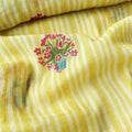 Pressed Blooms Fabric Fabric Warm Yellow Mul Chanderi Crush Fabric