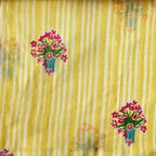 Pressed Blooms Fabric Fabric Warm Yellow Mul Chanderi Crush Fabric