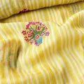 Pressed Blooms Fabric Fabric Warm Yellow Mul Chanderi Crush Fabric