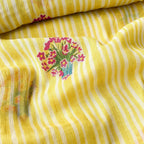 Pressed Blooms Fabric Fabric Warm Yellow Mul Chanderi Crush Fabric