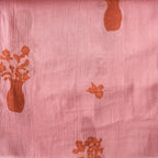 Pressed Blooms Fabric Fabric Watermelon Pink Mul Chanderi Crush Fabric