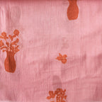 Pressed Blooms Fabric Fabric Watermelon Pink Mul Chanderi Crush Fabric