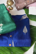 Bottle Green Silk Long Kurta