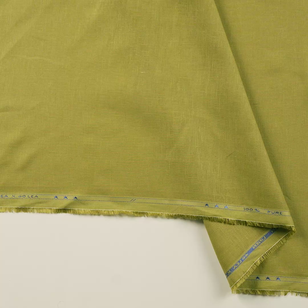 Dusty Olive Green 60 LEA Linen Fabric