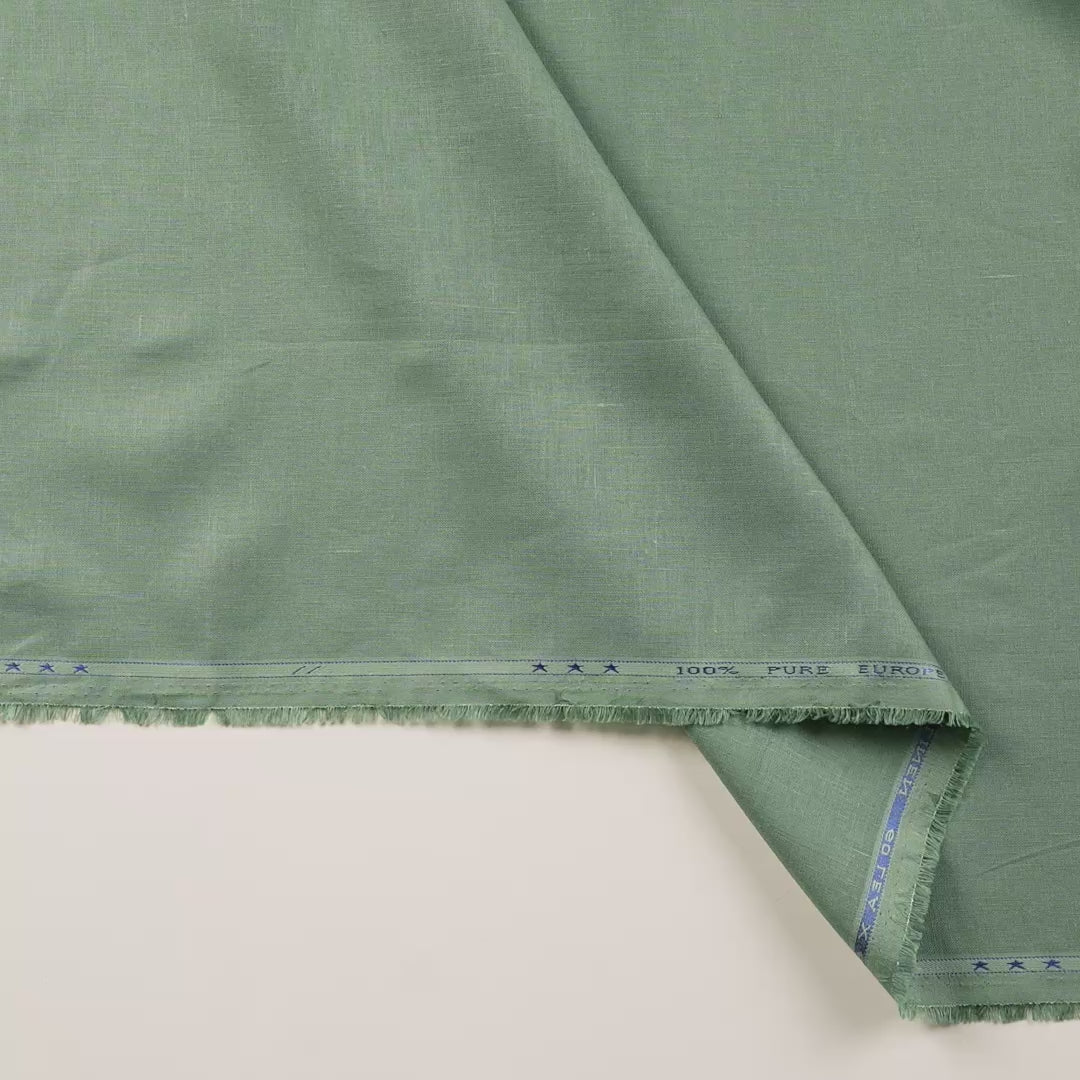 Dusty Mint Green 60 LEA Linen Fabric