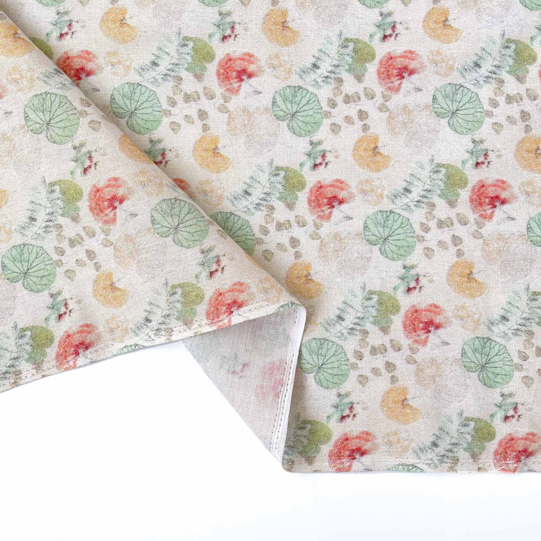 CUT PIECE) Colorful Treasured Blooms Printed Pure Cotton Linen Fabric –  Fabric Pandit