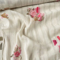 Printed Mul Chanderi Crush Fabric Fabric Antique White Mul Chanderi Crush Fabric