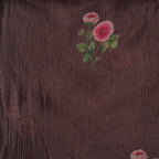 Printed Mul Chanderi Crush Fabric Fabric Rose Brown Mul Chanderi Crush Fabric