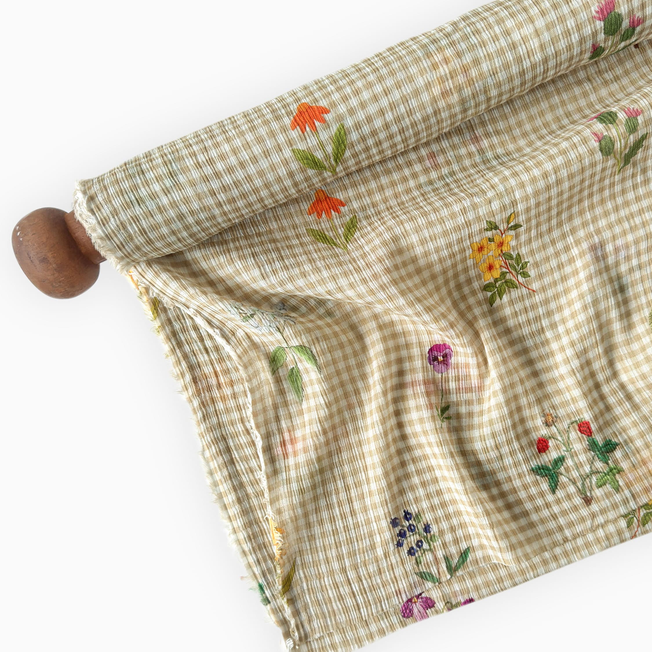 Printed Mul Chanderi Crush Fabric Fabric Sandstone Mul Chanderi Crush Fabric