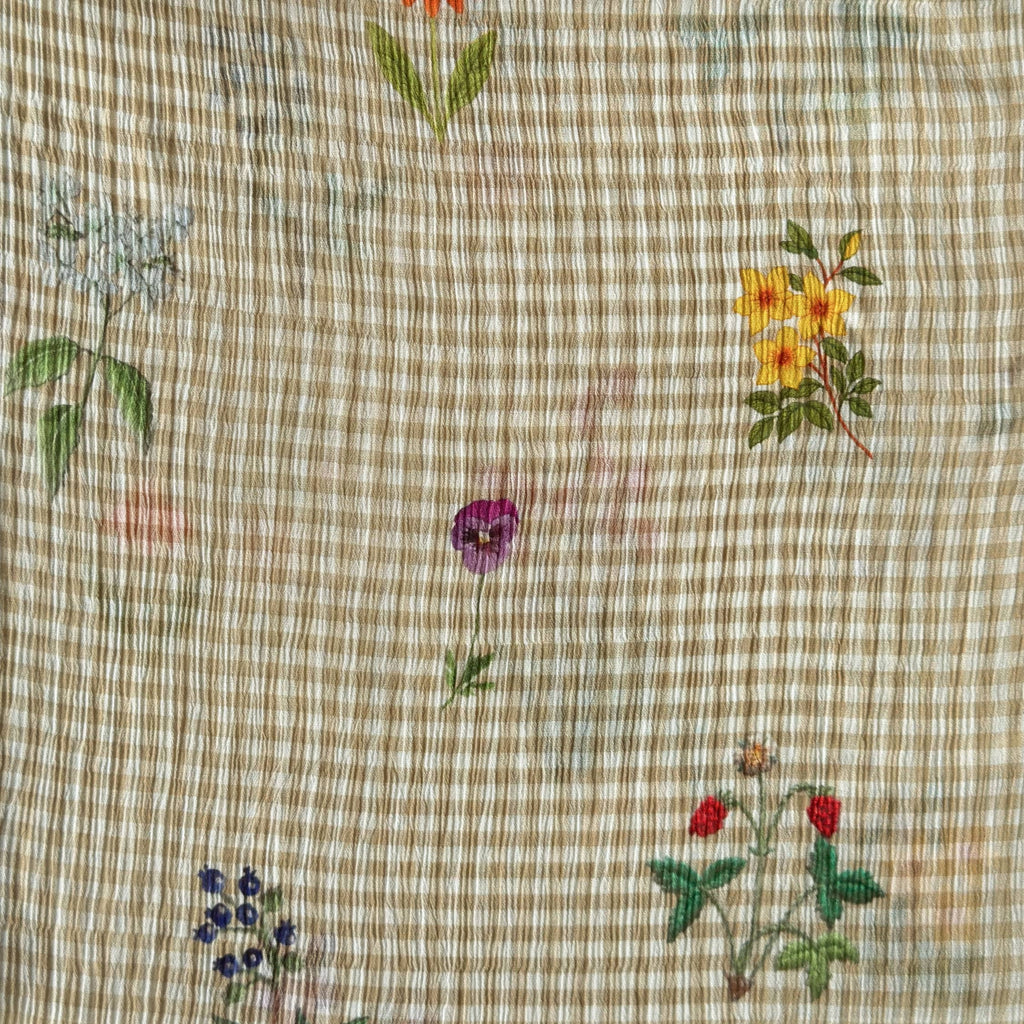 Printed Mul Chanderi Crush Fabric Fabric Sandstone Mul Chanderi Crush Fabric
