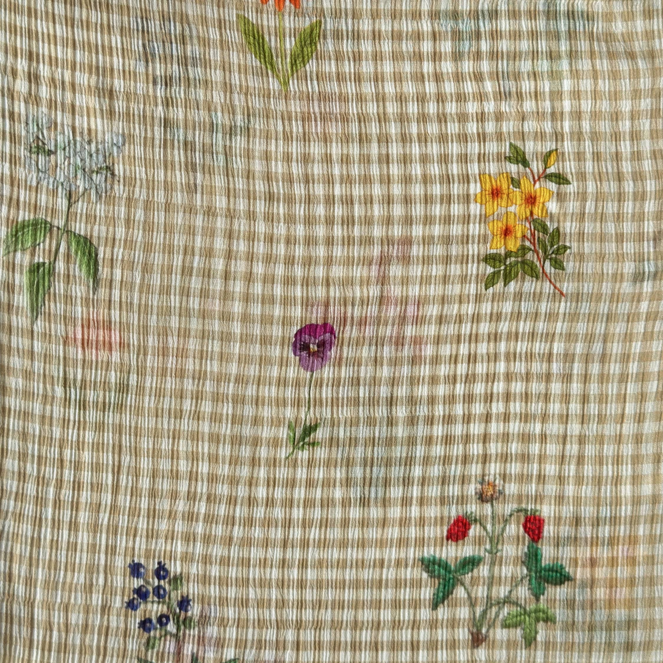 Printed Mul Chanderi Crush Fabric Fabric Sandstone Mul Chanderi Crush Fabric
