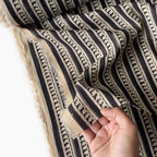 Printed Mul Chanderi Fabric Fabric Black & Beige Mul Chanderi Fabric