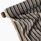 Printed Mul Chanderi Fabric Fabric Black & Beige Mul Chanderi Fabric