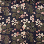 Printed Mul Chanderi Fabric Fabric Black & Olive Green Mul Chanderi Fabric