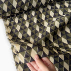 Printed Mul Chanderi Fabric Fabric Black & Olive Green Mul Chanderi Fabric
