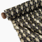 Printed Mul Chanderi Fabric Fabric Black & Olive Green Mul Chanderi Fabric