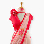 Printed Mul Chanderi Saree Saree Blush Pink Drapes of Mul Roses & Petals Printed Pure Mul Chanderi Saree With Unstitched Blouse Piece