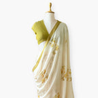 Printed Mul Chanderi Saree Saree Dusty Mustard Printed Pure Mul Chanderi Saree With Unstitched Blouse Piece