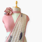 Printed Mul Chanderi Saree Saree Dusty Pink & Black Printed Pure Mul Chanderi Saree With Unstitched Blouse Piece