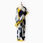 Printed Mul Chanderi Saree Saree Ivory & Black Mul Chanderi Saree