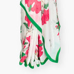 Printed Mul Chanderi Saree Saree Off-White & Green Chanderi Saree