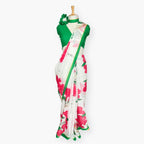 Printed Mul Chanderi Saree Saree Off-White & Green Chanderi Saree