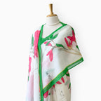 Printed Mul Chanderi Saree Saree Off-White & Green Mul Chanderi Saree